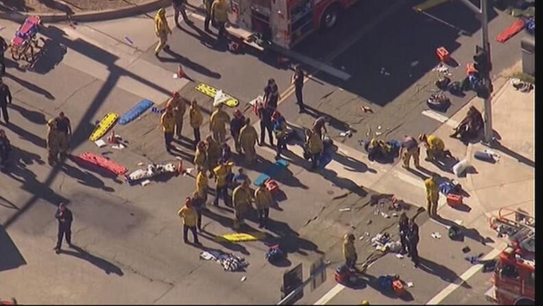 Imagen aérea del tiroteo en San Bernardo