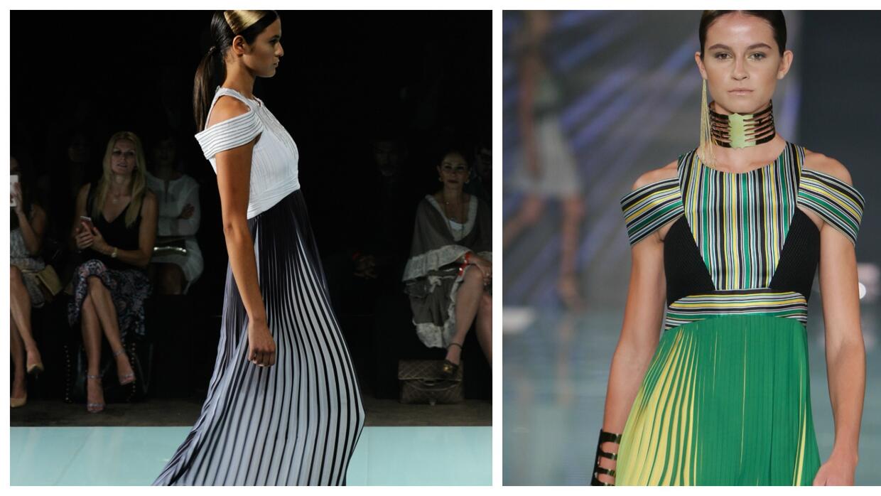Las rayas verticales atravesaron todas las colecciones del Miami Fashion...