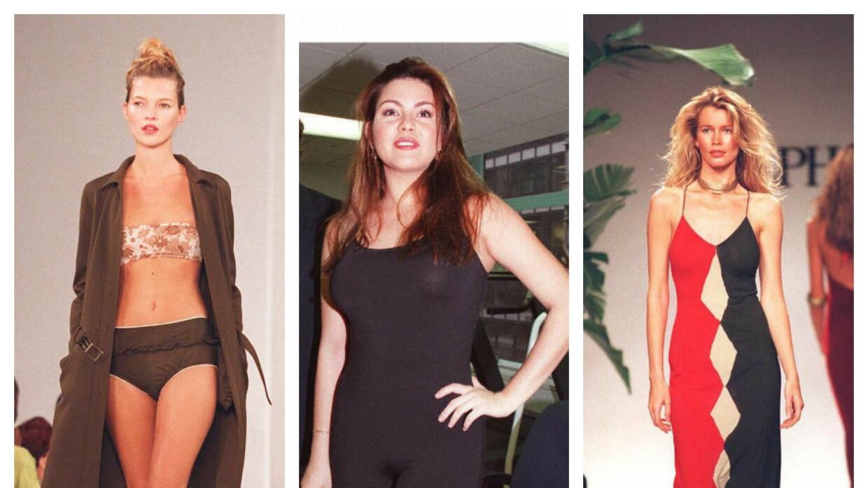 Las modelos Kate Moss (izq) y Claudia Schiffer (der) eran los estándares...