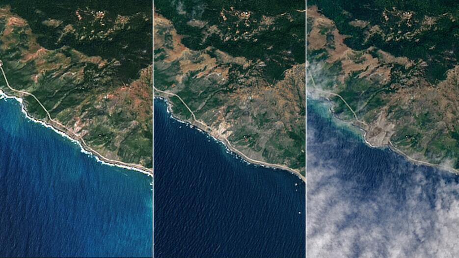 Derrumbe en Big Sur, California