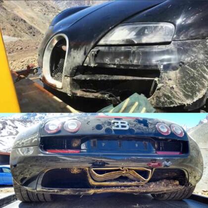 Aparentemente el vehículo no sufrió daños mayores, pero entre los elementos afectados observamos ambos difusores (delantero y posterior) y los terminales de los tubos de escape. No se reportaron daños humanos en este accidente, pero el costo total de reparación debería superar fácilmente los 100,000 dólares.