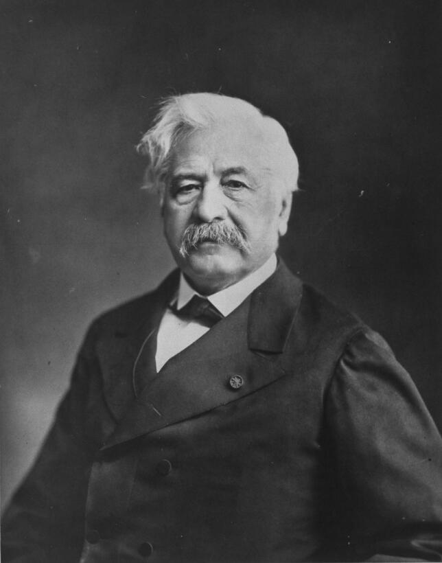 Retrato de Ferdinand de Lesseps de 1900. Famoso por la construcción exit...