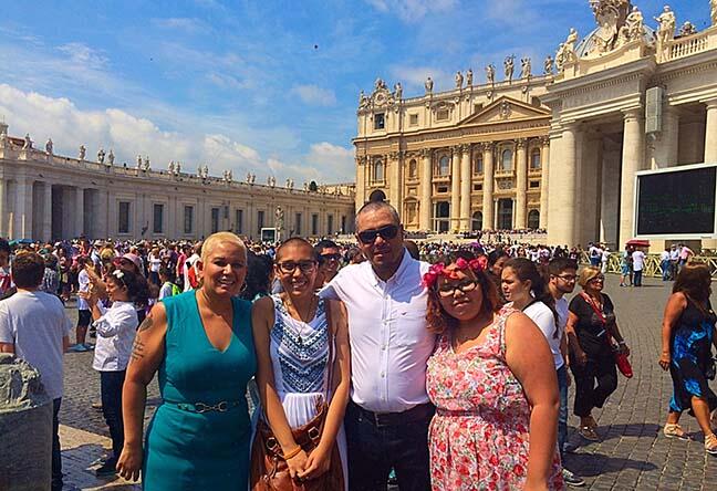 Jazmin disfrutando Italia con su familia