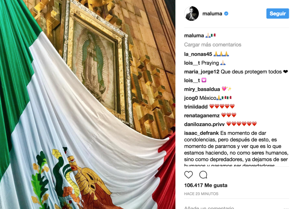 Con emoticones, el cantautor colombiano Maluma expresó su solidar...