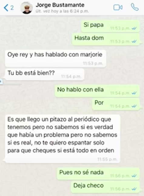 Aquí están los chats que Julián Gil borró de su Instagram Captura de pan...