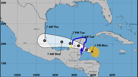 Trayectoria de la tormenta Franklin. 