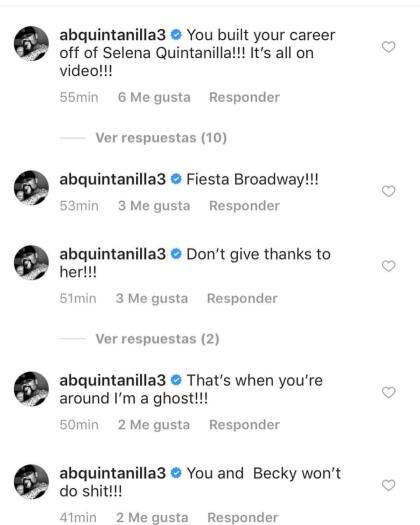 Por si quedaba alguna duda que los mensajes eran para ella: âTú y Becky no harán mi***".