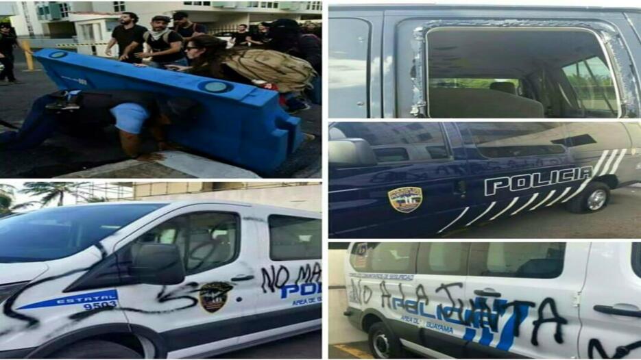 La manifestación pacífica en contra de Promesa, terminó con varios autos...