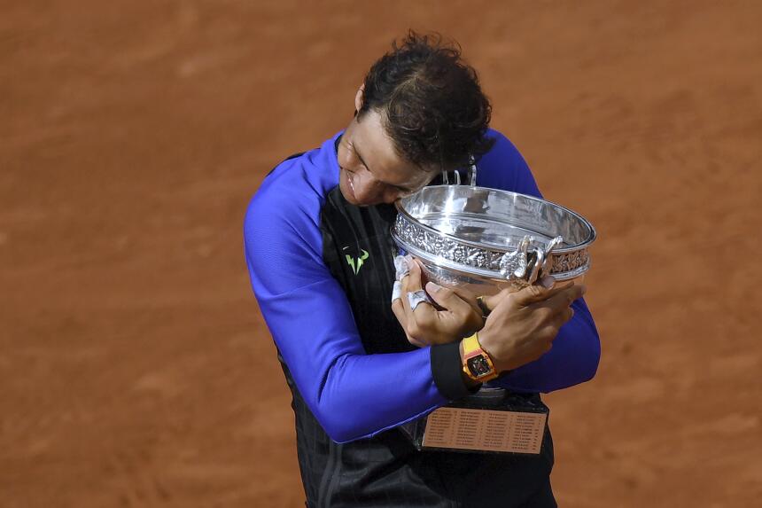 La celebración de Rafael Nadal en su título de Roland Garros en 2017 Get...