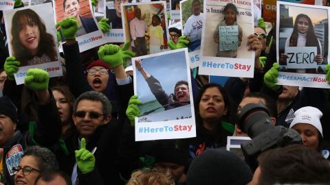 Protesta a favor de los dreamers frente al Capitolio.