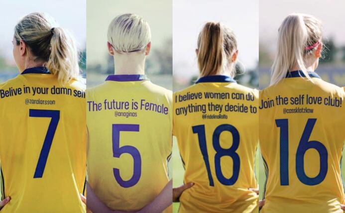 El homenaje en las playeras de la selección femenina de Suecia en el Día...